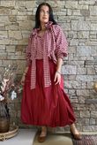 Nonni Gingham Poet Blouse Sangria